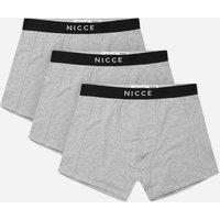 Nicce Men's 3-Pack Stretch Waist Black/Grey Alesi Boxer Shorts in Black | Size: Large
