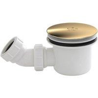 Balterley Resin Shower Tray Mega Flow 90mm Waste, Brushed Brass in Metallics