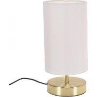 ValueLights Francis Brushed Gold Dimmable Touch Table Lamps with Fabric Shade in White