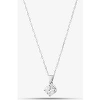 T.H.Baker Women's 9ct White Gold Laboratory-Grown 0.50ct Brilliant Cut Diamond Necklace LGP3119-50AN (WG) in Silver | Size: 19 inches