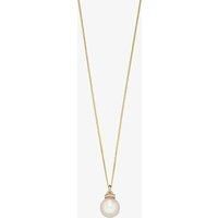 T.H.Baker Women's 9ct Gold Diamond & Freshwater Pearl Pendant GP2120W GN141 | Size: 18 inches