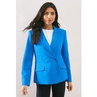 Wallis Women's Tailored Pocket Detail Blazer in Blue | Size: 14