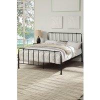 SlumberWorx Hitchin Black Metal Industrial Bed Frame | Size: King
