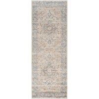 Livabliss Lilian-Washable Blue Brown Vintage Traditional Boho Living Dining Rug in Beige | Size: 200 cm x 275 cm