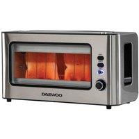 Daewoo 2 Slice Glass Front Ultra Wide Toaster SDA1060GE in Silver