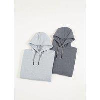 Brave Soul Men's 2 Pack Overhead Hoodies in Charcoal | Size: Small