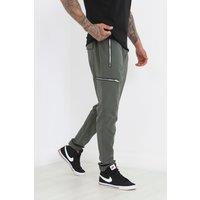 Brave Soul Men's Elasticated Waist Utility Trousers in Khaki | Size: 32R