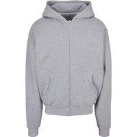 Build Your Brand Men's Ultra Heavyweight Full Zip Hoodie in Grey | Size: XL