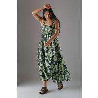 Petite Square Neck Smock Midi Sundress