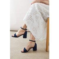 Wide Fit Sophia Soft Twist Low Block Heel Sandals