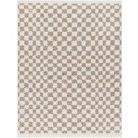 KITTU Shaggy Modern Plush Pile Checkered Area Rug