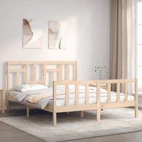 Berkfield Home Bed Frame with Headboard 160x200 cm Solid Wood in Brown