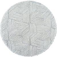 ALLIE Round Shaggy Geometric Plush Pile Area Rug