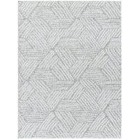 Livabliss Cloudy Shag-Geometric Grey Beige Soft Plush Pile Living Bedroom Rug | Size: 140 cm x 200 cm