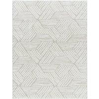 Livabliss Cloudy Shag-Geometric Grey Beige Soft Plush Pile Living Bedroom Rug | Size: 140 cm x 200 cm