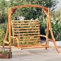 Berkfield Home Swing Bench Solid Bent Wood with Teak Finish 126x63x92 cm in Brown | Size: 126 x 63 x 92 cm