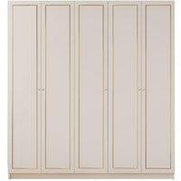 Marie 5 Door Gold White Wardrobe