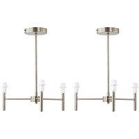 First Choice Lighting Set of 2 Brea - Antique Brass 3 Arm Semi Flush Fittings Only in Gold