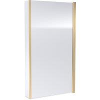 Balterley 6mm Toughened Safety Glass Hinged Bath Screen with Fixed Return Brushed Brass in Metallics