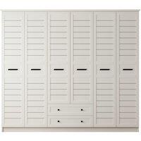 Venice Xl 6 Door 2 Drawer Wardrobe, White Colour