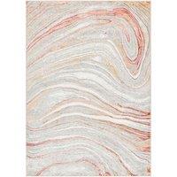 Livabliss San Francisco-Modern Pink Grey Yellow Blue Green Graphic Living Dining Rug in Coral | Size: 160 cm x 215 cm