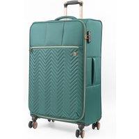 Gino Ferrari Biella Soft Shell Suitcase Lightweight Hold Luggage with Tested Wheels in Teal | Size: Medium