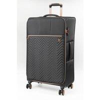 Gino Ferrari Biella Soft Shell Suitcase Lightweight Hold Luggage with Tested Wheels in Black | Size: Medium