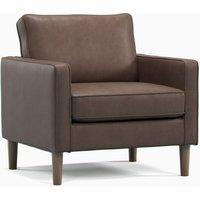 Bexhill Tan Faux Leather Boxed Arm Single Seater Armchair