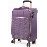 Gino Ferrari Biella Small Soft Shell Cabin Case 4-Wheel Carry-On Suitcase in Purple