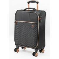 Gino Ferrari Biella Small Soft Shell Cabin Case 4-Wheel Carry-On Suitcase in Black