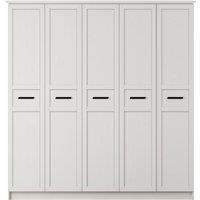 Daisy 5 Door Wardrobe, White Colour