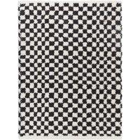 KITTU Shaggy Modern Plush Pile Checkered Area Rug