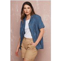 Long Tall Sally Women's Tall Denim Shirt in Blue | Size: 20