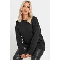 Yours Women's Crew Neck Sweatshirt in Black | Size: 26-28