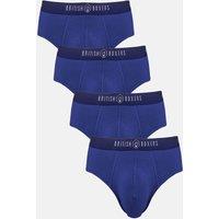 British Boxers Men's Pack of Four "Navy" Bamboo Briefs in Dark Navy | Size: Small