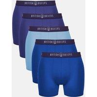 British Boxers Men's Pack of Five Steel Blues Stretch Trunks in Dark Blue | Size: XL