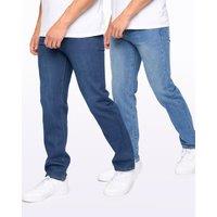 Smith & Jones Men's Mens Sazzi Straight Fit Jeans 2 Pack in Blue | Size: 32R