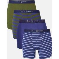 British Boxers Men's Pack of Four Leaves Bamboo Stretch Trunks | Size: XL