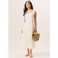 Gini London Women's White Ruffle Short Sleeve Maxi Dress | Size: 10