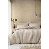 Pineapple Elephant 'Tamba Jersey Stripe' Duvet Cover Set in Natural | Size: Super King