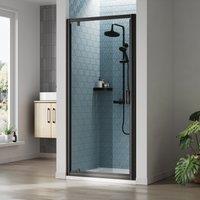 Balterley 6mm Glass Reversible Pivot Shower Door 1900 x 900mm Matt Black