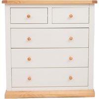 Cabinet Bits Trevi 5 Drawer Chest of Drawers Wood Knob in Off-White