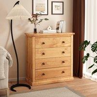 Cabinet Bits Lucca 4 Drawer Chest of Drawers Brass Knob in Light Brown