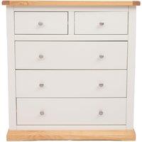 Cabinet Bits Trevi 5 Drawer Chest of Drawers Chrome Knob in Off-White