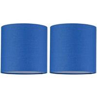 First Choice Lighting Set of 2 Royal Blue Textured Cotton 17cm Table Lamp Shades