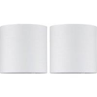 First Choice Lighting Set of 2 Ivory Textured Cotton 17cm Table Lamp Shades