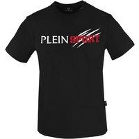 Plein Sport Men's Scratched Logo Black T-Shirt | Size: Large