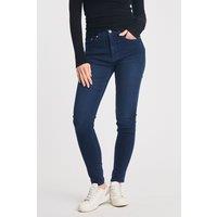 Cotton Blend Stretch High Rise Skinny Denim Jeans