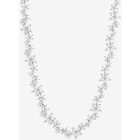 Jon Richard Women's Rhodium Plated Cubic Zirconia Mixed Floral Allway Necklace in Silver
