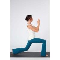 Asquith London Women's Crossed Waist Flare Pants in Mid Blue | Size: Medium